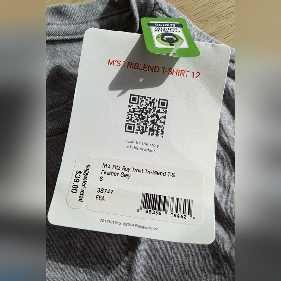 Patagonia. NWT. Discontinued. Fitz Roy Trout T shirt. Made in USA - Picture 5 of 10